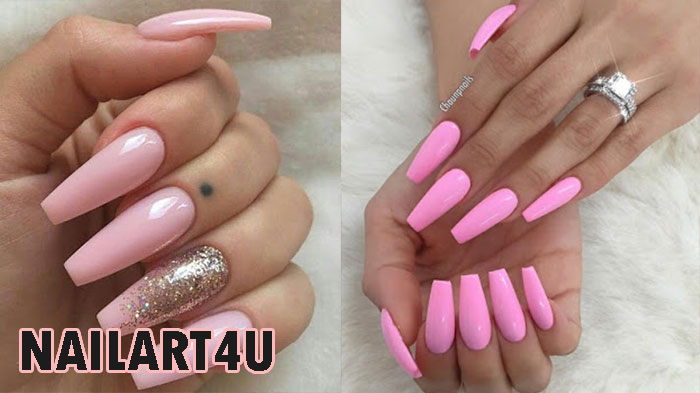 Coffin Pink Nails