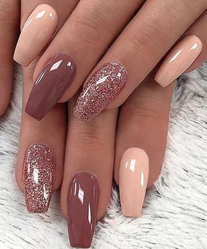 Cute nails with glitter 