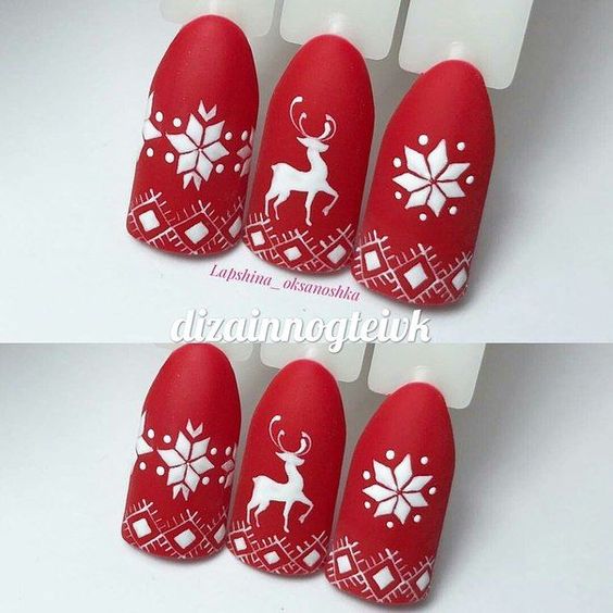 Reindeer Nails Christmas designs  