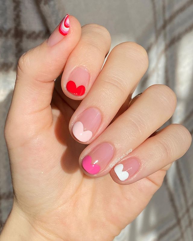 short nails designs ideas for valentines