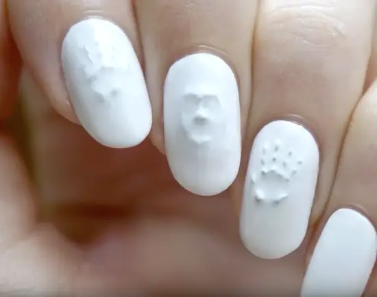 Ghost Face White Nail Design Perfect for Halloween