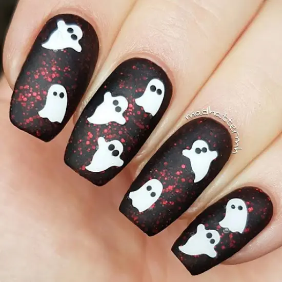 Halloween Ghost Design Nail