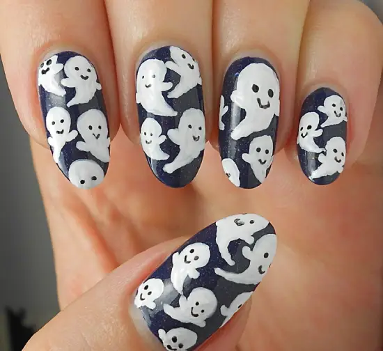 Cute Ghost Nail Art Design