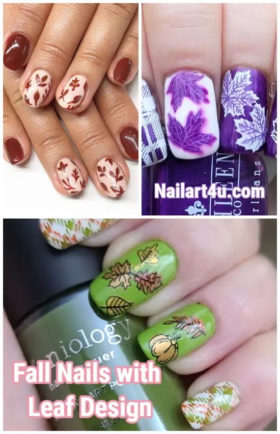 Fall Nails with Leaf Design