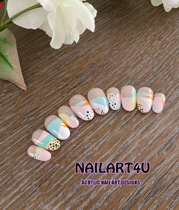 Pastel Abstract Press-On Nails