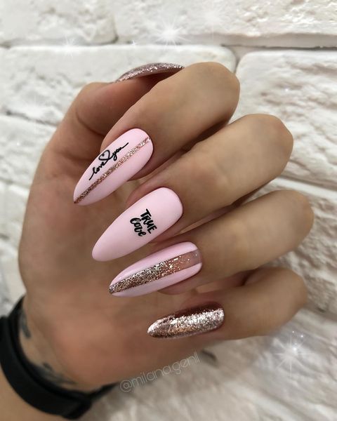 Pink and black nail designs