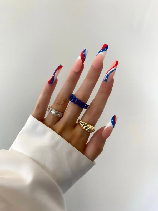 nails with America flag