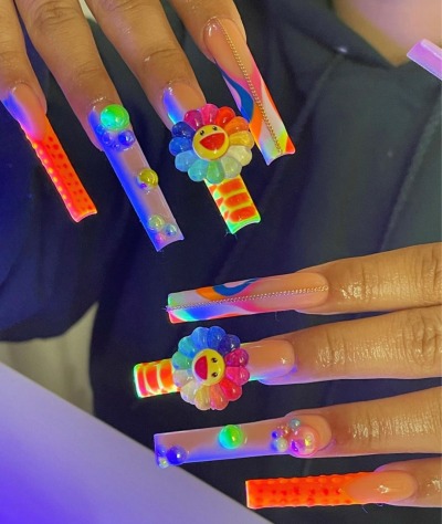 Bright Swag Design Clown Sunflowers Nails