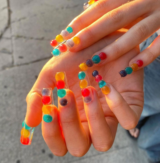 Bubble Top Candy Swag Colorful Nails