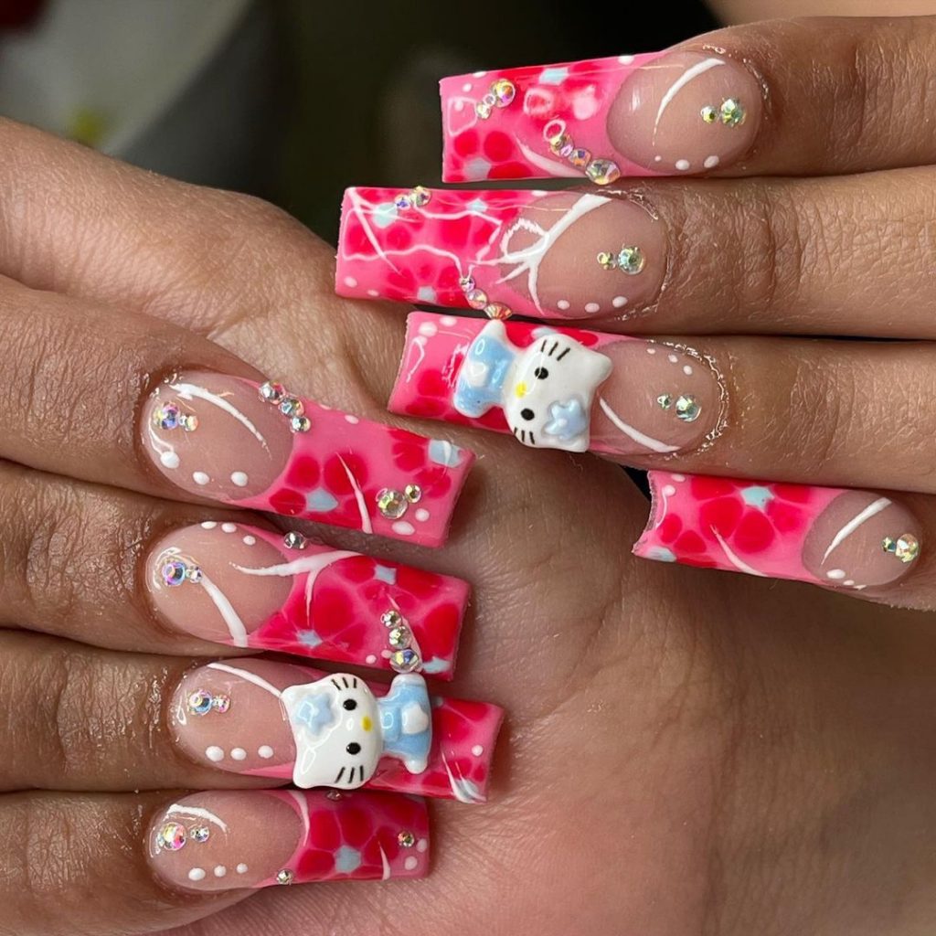 Cute Hello Kitty Swag Design Nails