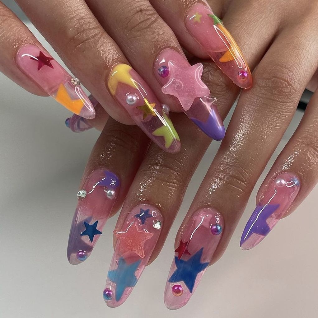 Star Shaped Nails Swag Design