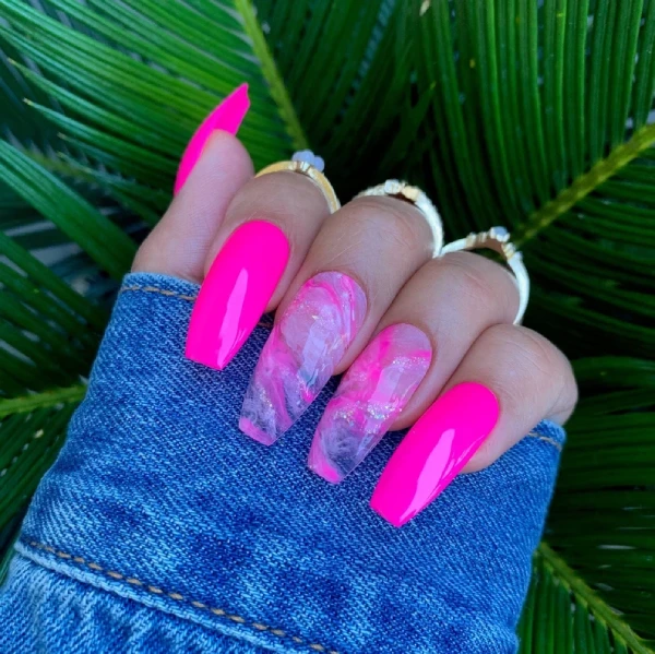 pink acrylic neon nails 600 599