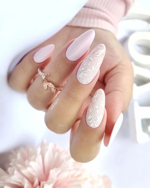 classy winter wedding nails