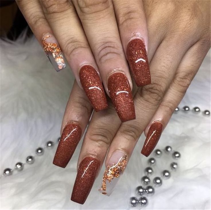 Coffin Classy Fall Nails 122 20