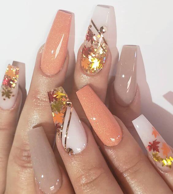 Coffin Classy Fall Nails 122 23