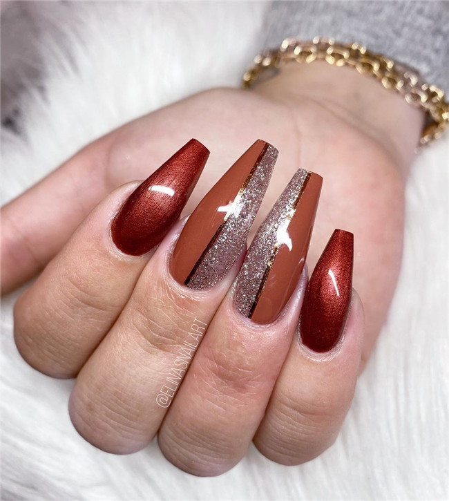 Coffin Classy Fall Nails