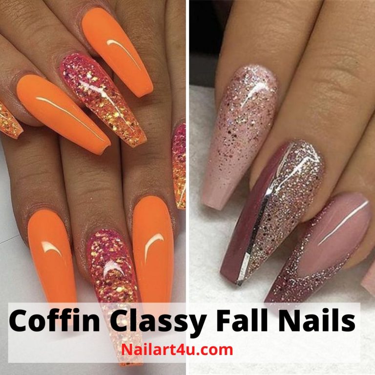 Coffin Classy Fall Nails