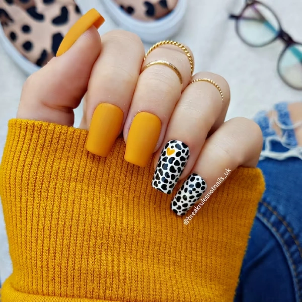 mustard yellow nails