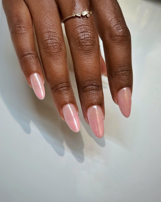 pink ombre classy winter nails