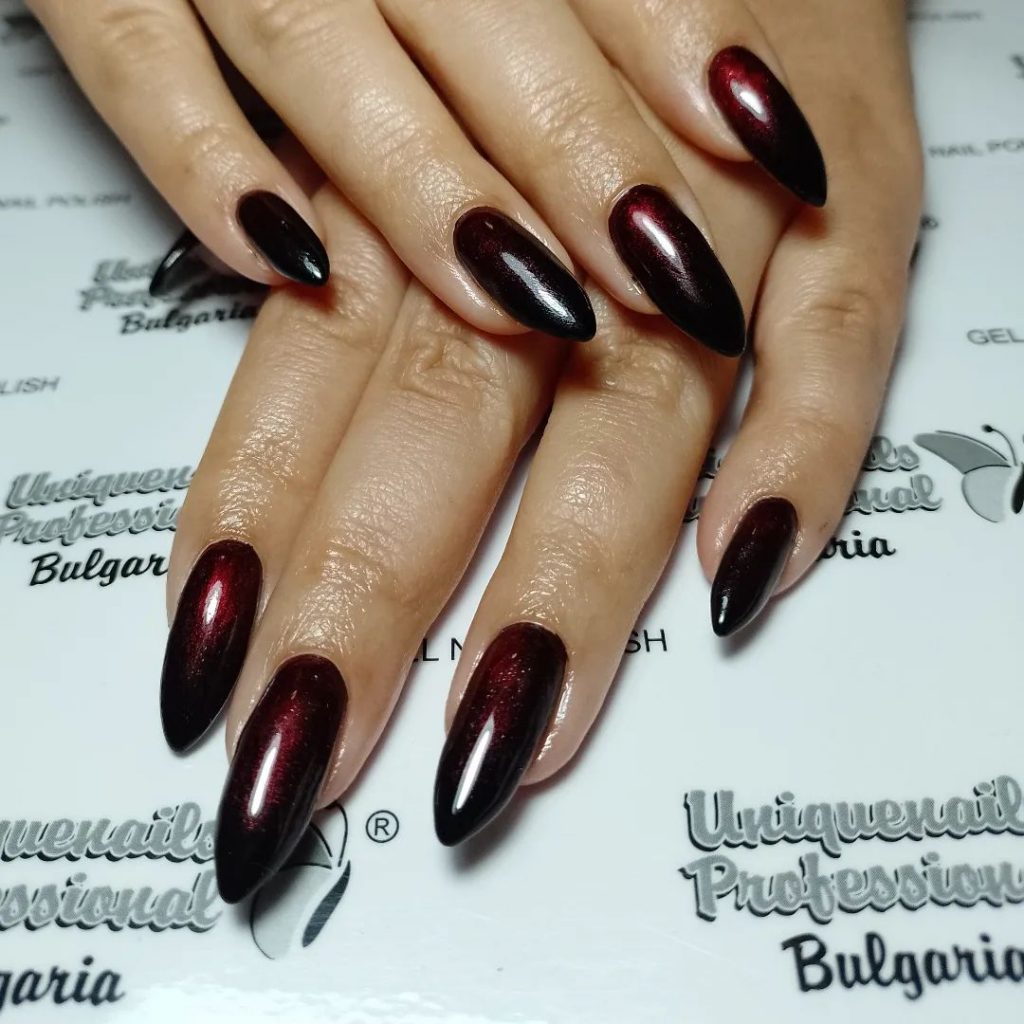 Burgundy Nails with Designs