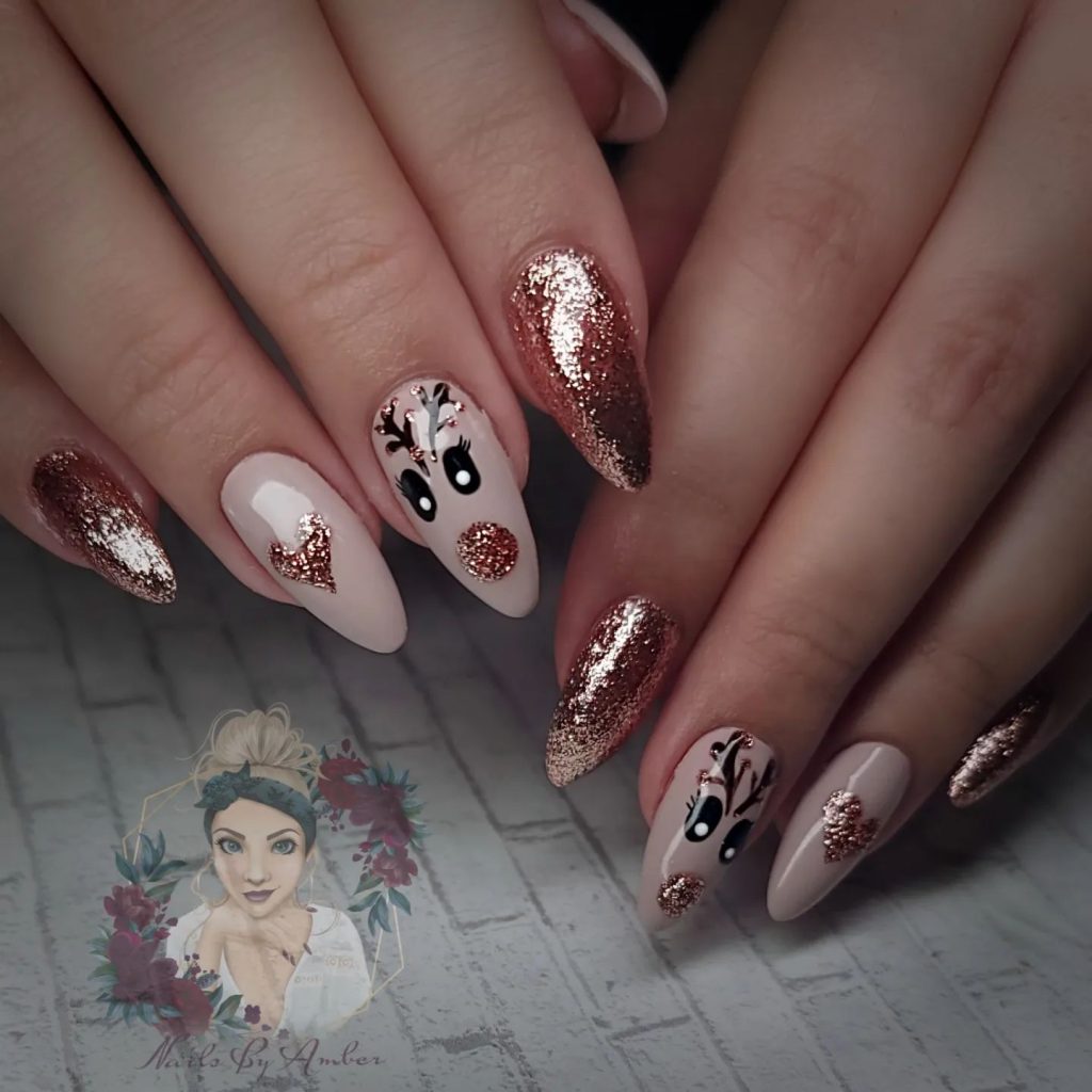 316148013 Reindeer Nails Design Ideas 55n