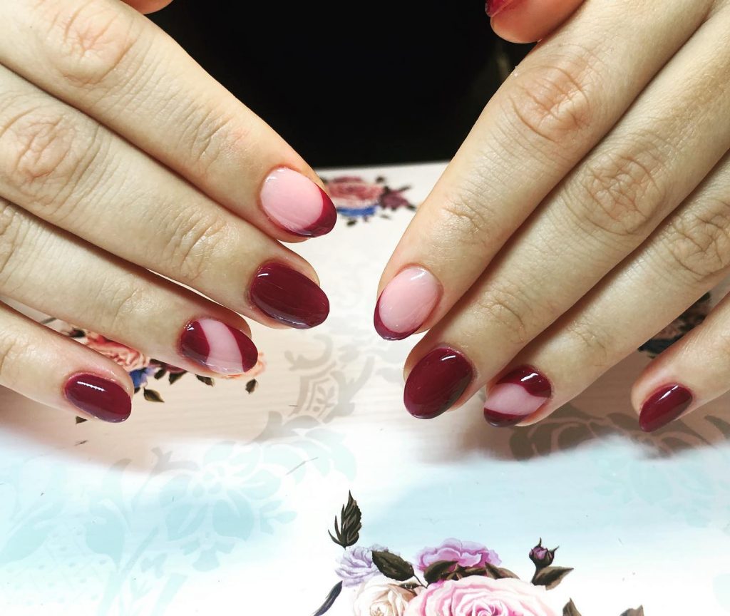 6696 Top Burgundy Nails Design