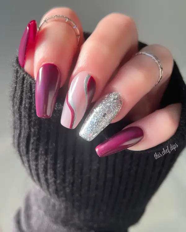 Burgundy Nails Designs 3