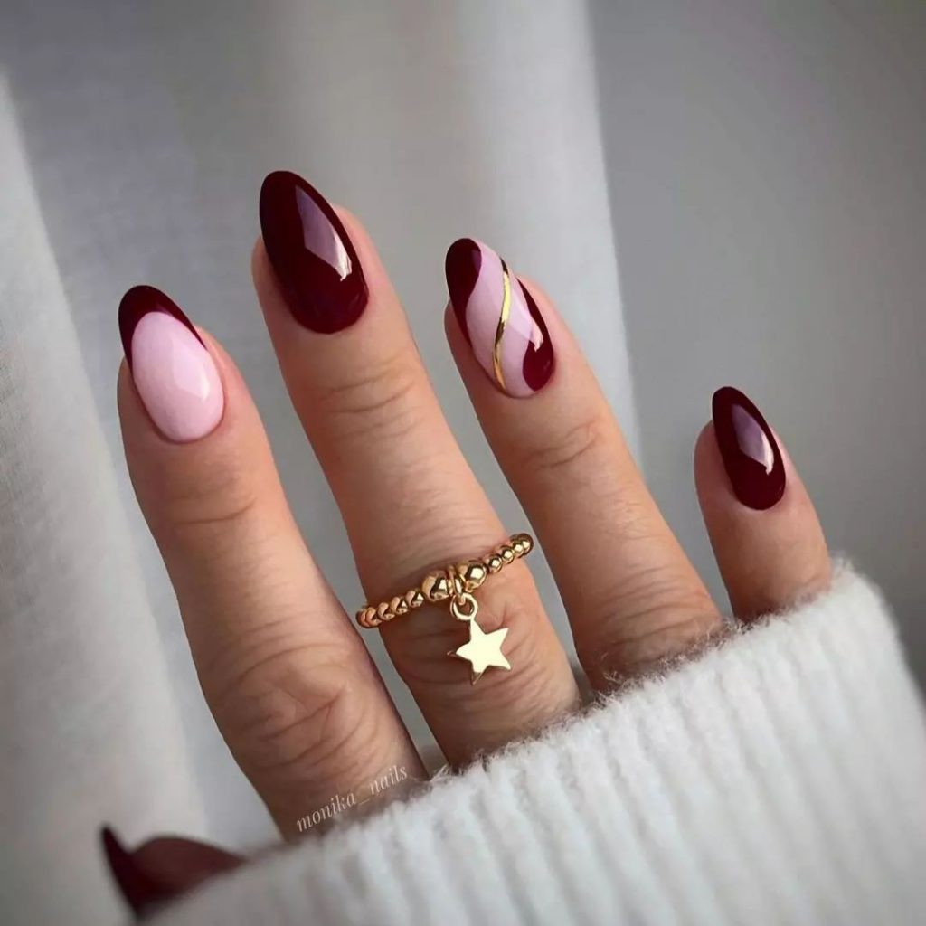 Burgundy Nails Designs 4