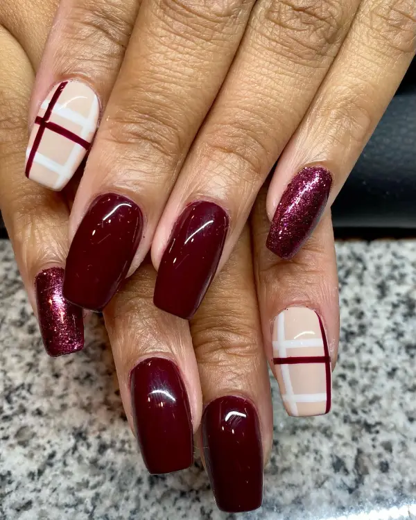 Burgundy Nails Designs 5