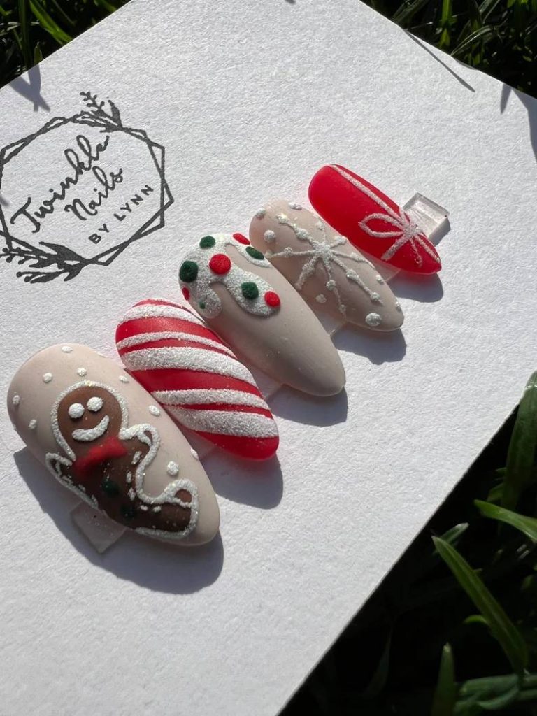 Gingerbread Man Nails Christmas Press On Nails