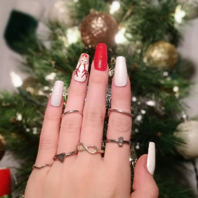 Reindeer Christmas Winter Nails