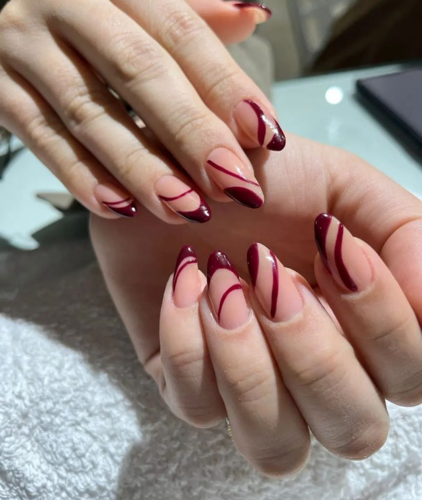 Top Burgundy Nails Design