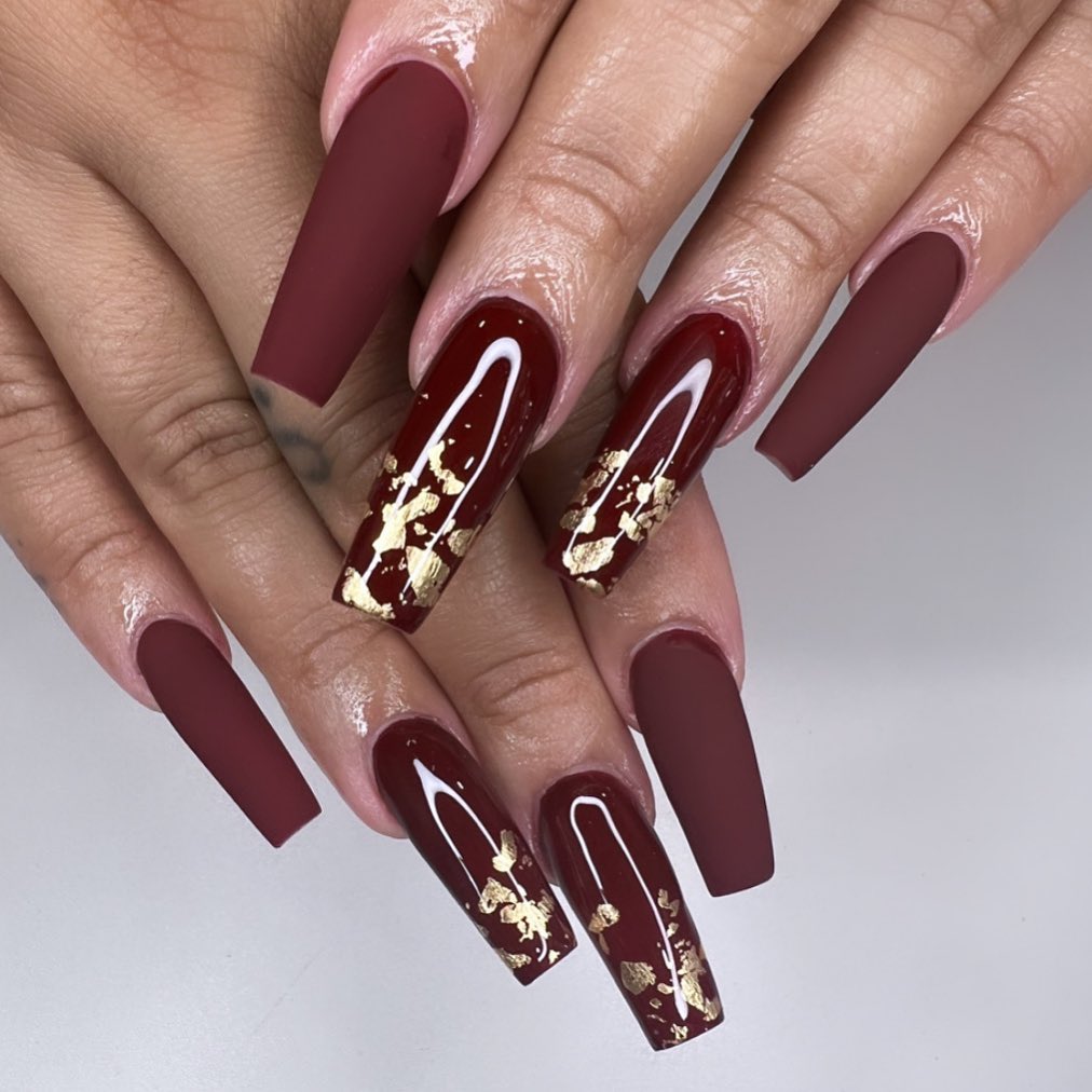 Top Burgundy Nails Design