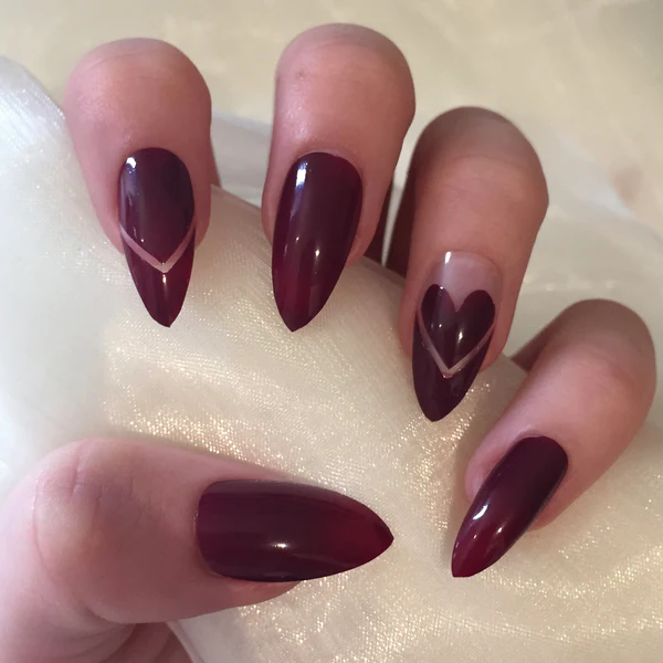 Top Burgundy Nails Design grande