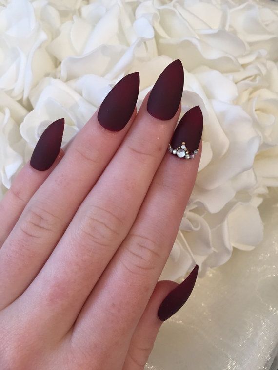 Burgundy Nails Matte