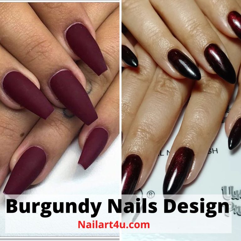 Burgundy Nails Design