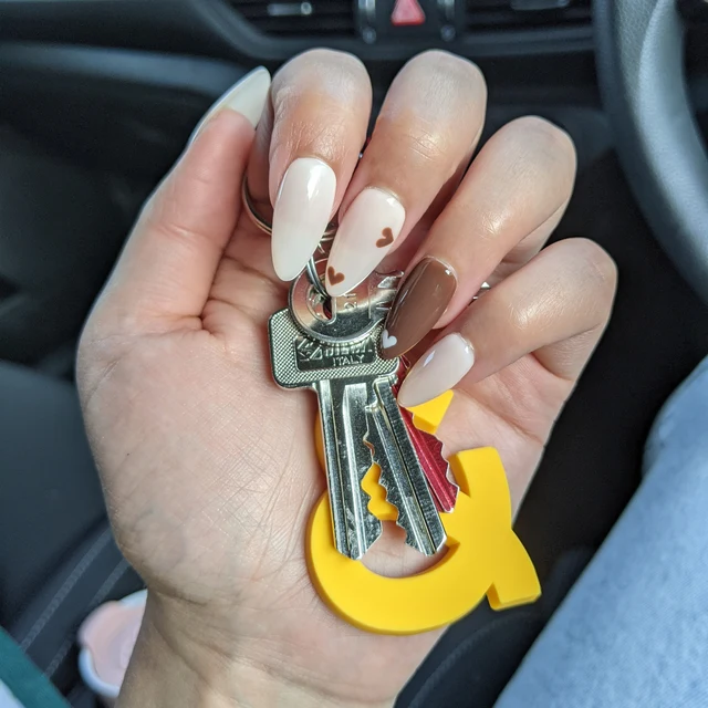 Cream and Dark Heart Chocolate Press On Valentines Nails