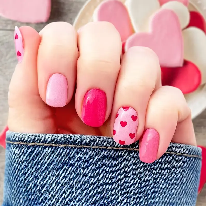 Love Story Nail Wraps Stickers Valentines Heart Short Nails