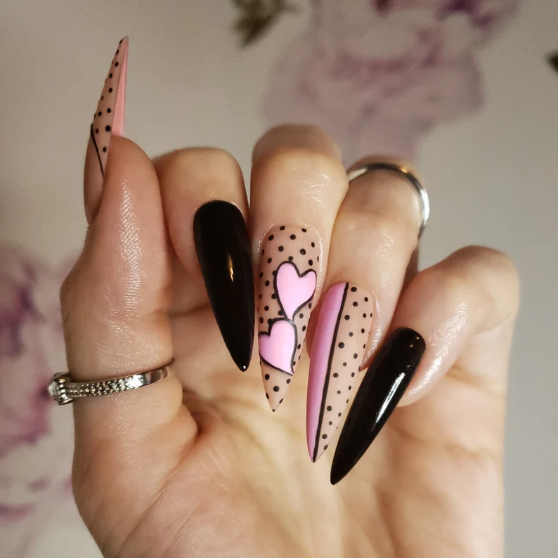 Valentine's Day Heart Nails