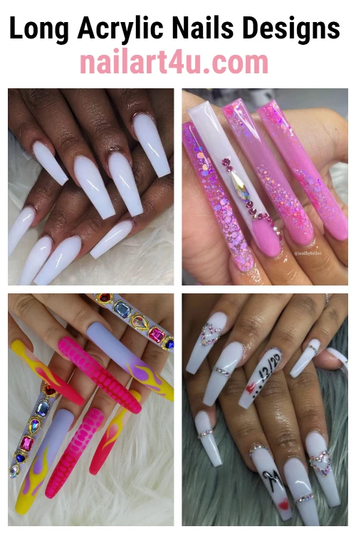 Long Acrylic Nails Designs 