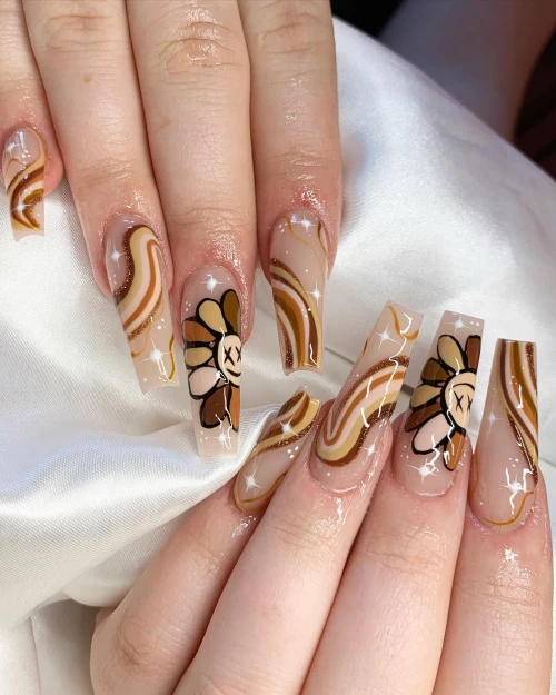 Long Acrylic Nails With Designs 14