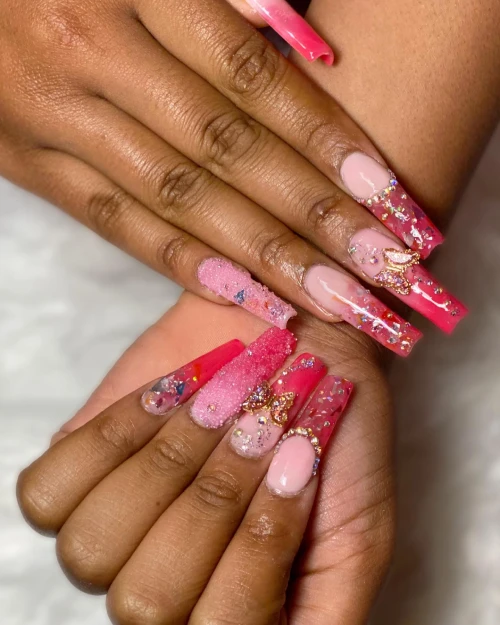 Long Acrylic Nails With Designs 16