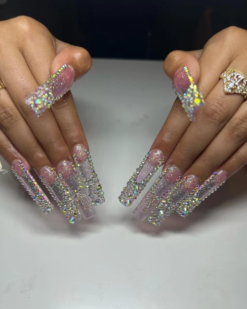 Long Acrylic Nails With Designs 17