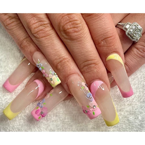 Long Acrylic Nails With Designs 21