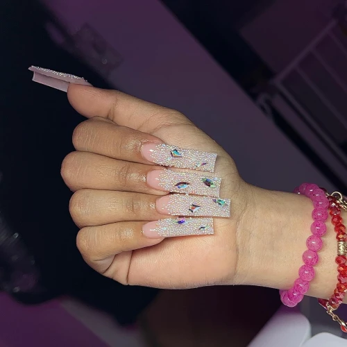 Long Acrylic Nails With Designs 24