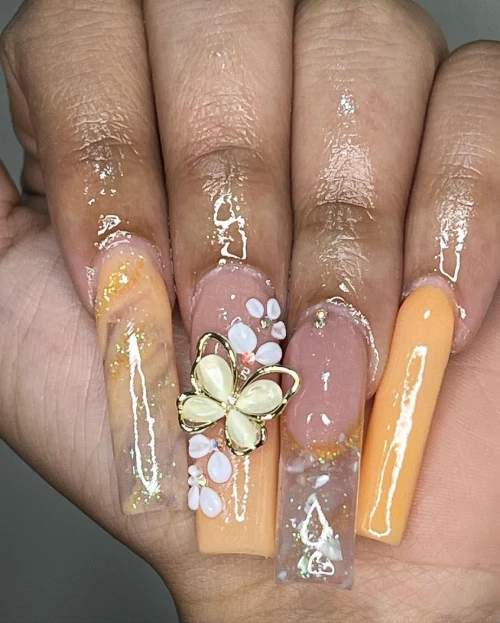 Long Acrylic Nails With Designs 35