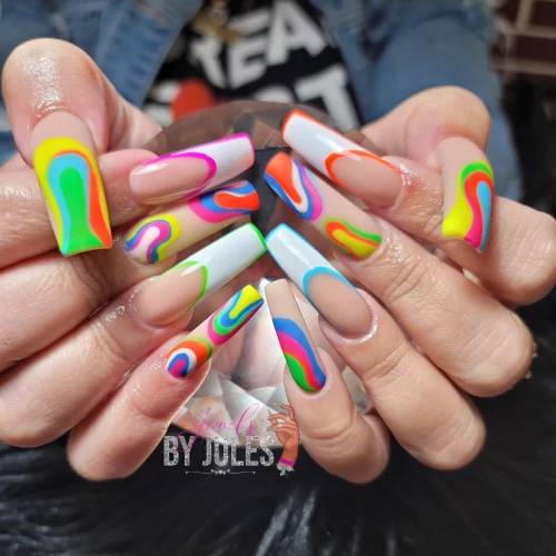 Long Acrylic Nails With Designs 36