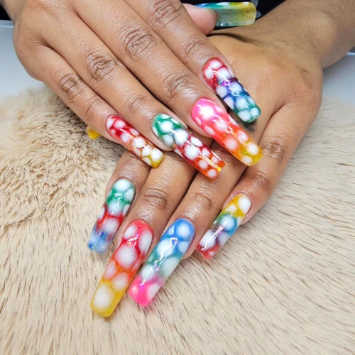 Long Acrylic Nails With Designs 38