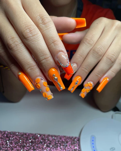 Long Acrylic Nails With Designs 4