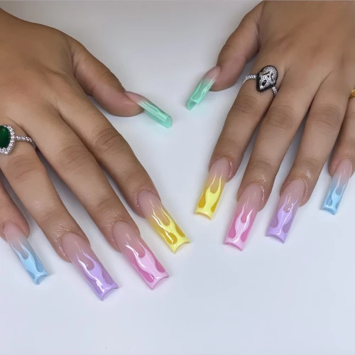 Long Acrylic Nails With Designs 8